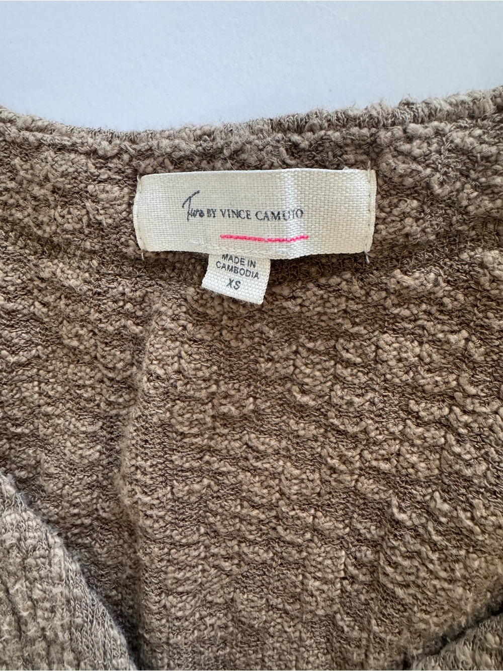 Two by Vince Camuto Textured Button Front Cardigan Sweater XS Olive Brown - Picture 5 of 8